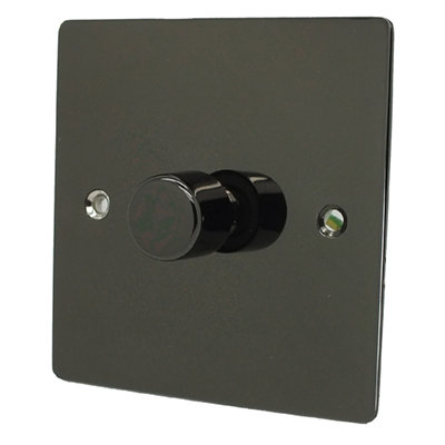 Flatplate Supreme Black Nickel Dimmer and Toggle Switch Combination