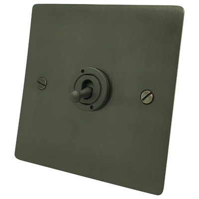 Flatplate Supreme Bronze Dimmer and Toggle Switch Combination