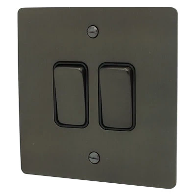Flatplate Supreme Bronze Intermediate Switch and Light Switch Combination