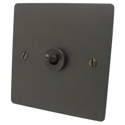 Flatplate Supreme Old Bronze Dimmer and Toggle Switch Combination