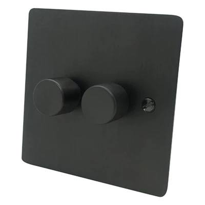 Flatplate Supreme Old Bronze Push Intermediate Switch and Push Light Switch Combination