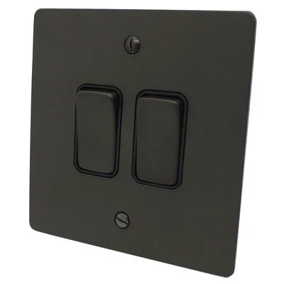 Flatplate Supreme Old Bronze Intermediate Switch and Light Switch Combination