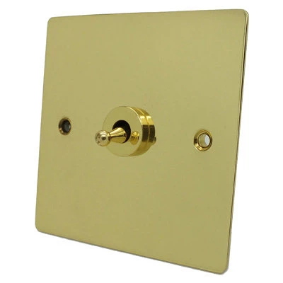 Flatplate Supreme Polished Brass Intermediate Toggle (Dolly) Switch