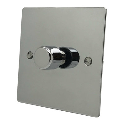 Flatplate Supreme Polished Chrome Dimmer and Toggle Switch Combination