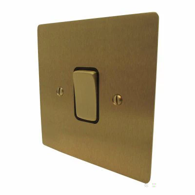 Flatplate Supreme Satin Brass Dimmer and Light Switch Combination