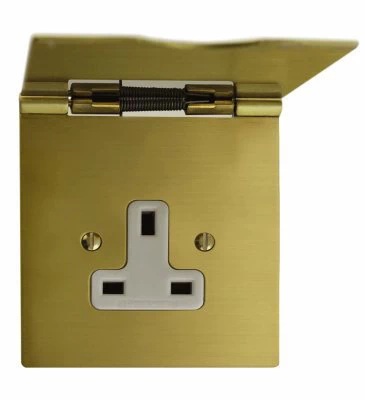 Floor Socket Polished Brass Thermostat Control