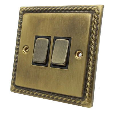Georgian Antique Brass Switched Fused Spur