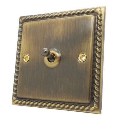 Georgian Antique Brass Toggle (Dolly) Switch