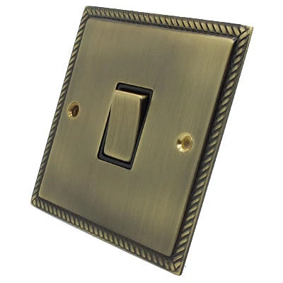 Georgian Flat Antique Brass Toggle (Dolly) Switch