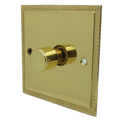 Georgian Flat Polished Brass Push Light Switch