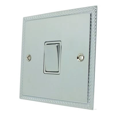 Georgian Flat Polished Chrome Retractive Centre Off Switch