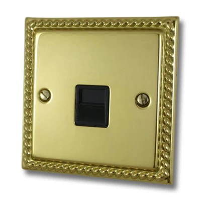 Georgian Polished Brass Telephone Extension Socket