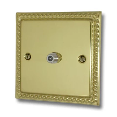 Georgian Polished Brass Satellite Socket (F Connector)