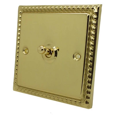 Georgian Polished Brass Intermediate Toggle (Dolly) Switch