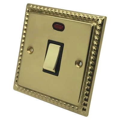 Georgian Polished Brass 20 Amp Switch