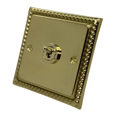 Georgian Polished Brass Toggle (Dolly) Switch