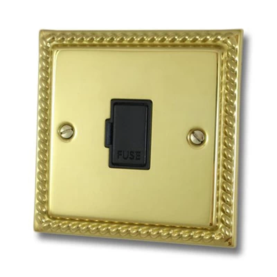 Georgian Polished Brass Unswitched Fused Spur