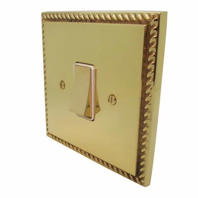 Georgian Premier Plus Polished Brass (Cast) Intermediate Light Switch