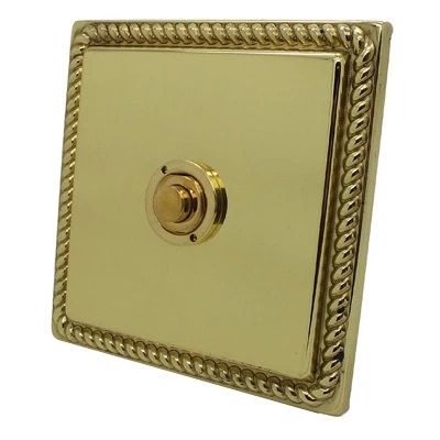 Georgian Premier Polished Brass Button Dimmer