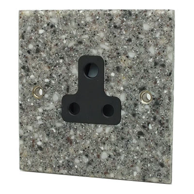 Granite / Polished Stainless Round Pin Unswitched Socket (For Lighting)