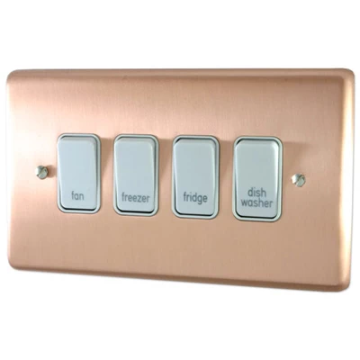 Classic Grid Brushed Copper Sockets & Switches