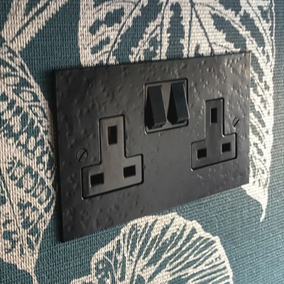 Hand Forged Hammered Black Intermediate Light Switch
