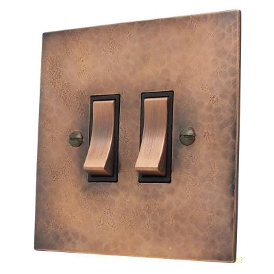 Hand Forged Hammered Copper Light Switch