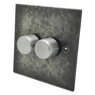 Hand Forged Hammered Pewter Button Dimmer