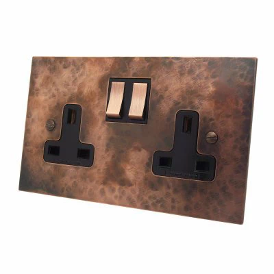 Hand Forged Hammered Copper Switched Plug Socket