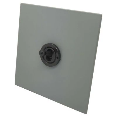 Heritage Flat Grey and Bronze Round Pin Unswitched Socket (For Lighting)