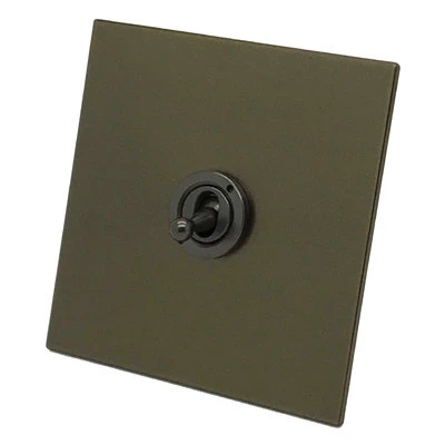 Heritage Flat Light Bronze Antique Dimmer and Light Switch Combination
