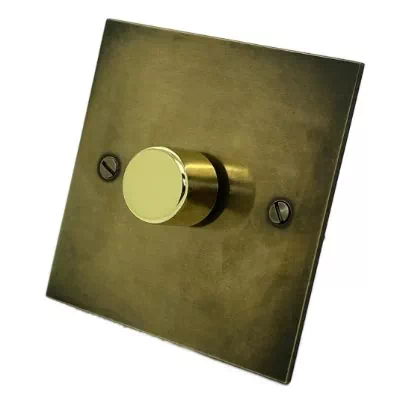 Heritage Flat Time Aged Brass LED Dimmer