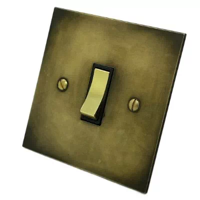 Heritage Flat Time Aged Brass Intermediate Light Switch