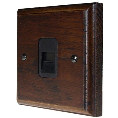 Jacobean Dark Oak | Antique Brass Telephone Extension Socket