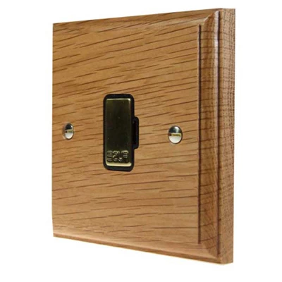 Jacobean Light Oak | Polished Brass Unswitched Fused Spur