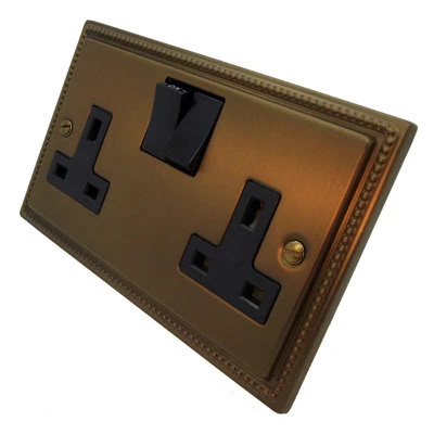 Kingston Bronze Antique Plug Socket with USB Charging