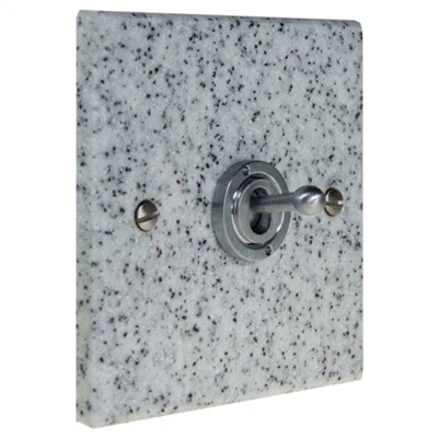 Light Granite / Satin Stainless Toggle (Dolly) Switch