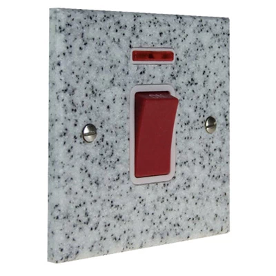 Light Granite / Satin Stainless Cooker (45 Amp Double Pole) Switch