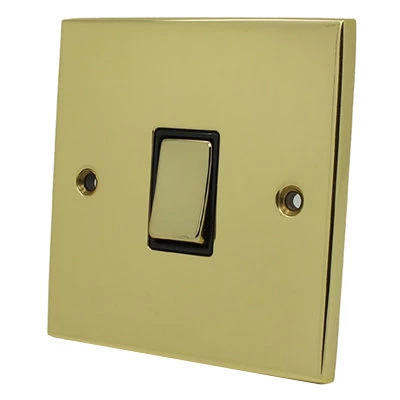 Low Profile Polished Brass Retractive Centre Off Switch