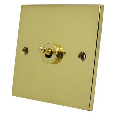 Low Profile Polished Brass Toggle (Dolly) Switch