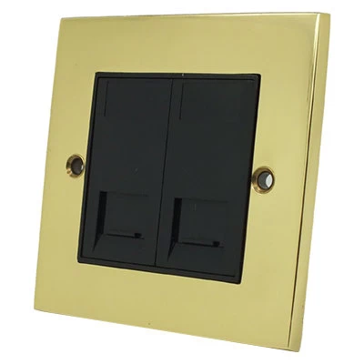 Low Profile Polished Brass Telephone Extension Socket
