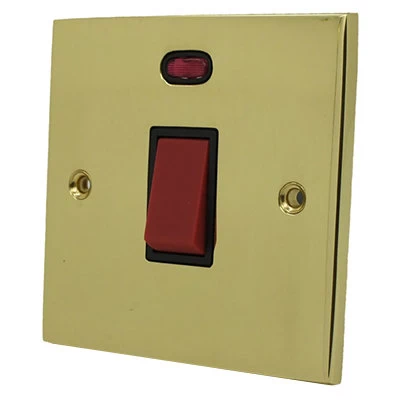 Low Profile Polished Brass Cooker (45 Amp Double Pole) Switch