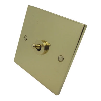 Low Profile Polished Brass Time Lag Staircase Switch
