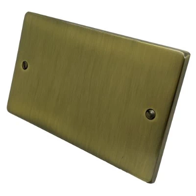 Low Profile Rounded Antique Brass Blank Plate