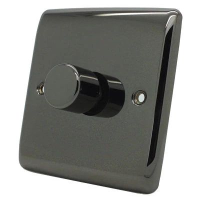 Low Profile Rounded Black Nickel Push Dimmer (2 Way)