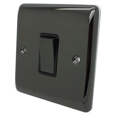 Low Profile Rounded Black Nickel Light Switch