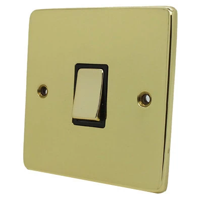Low Profile Rounded Polished Brass Intermediate Light Switch