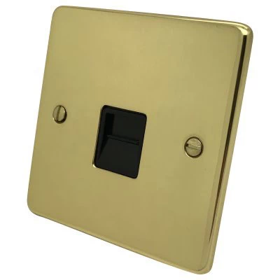 Low Profile Rounded Polished Brass Telephone Extension Socket