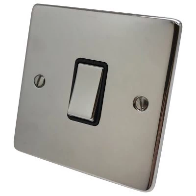 Low Profile Rounded Polished Chrome Retractive Centre Off Switch
