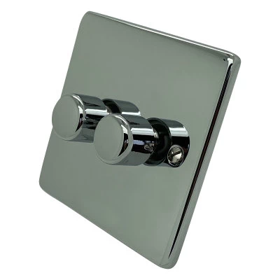 Low Profile Rounded Polished Chrome Intelligent Dimmer